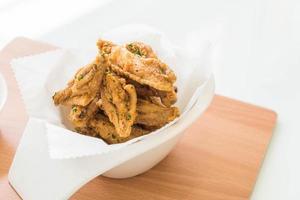 Top view of fried chicken wings photo