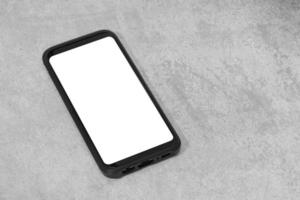 Smartphone mockup on concrete background photo