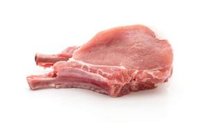 Close-up of raw pork chop photo