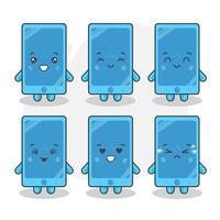 Cute Phone Characters With Various Expressions vector