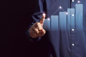Professional pointing to a graph photo