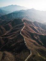 Drone photography of the Great Wall of China photo