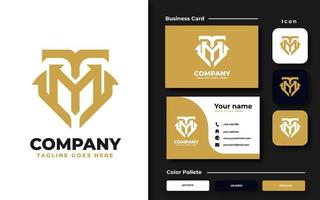 Initial TM MT Gold Monogram Branding Set vector