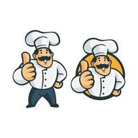 Cartoon retro vintage chef character vector