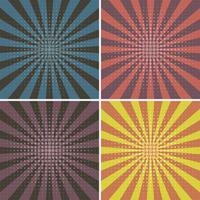 Pop art, square, pattern background set vector