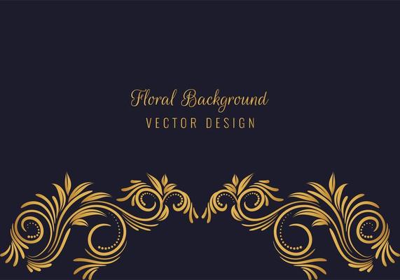 Beautiful decorative golden floral bottom border