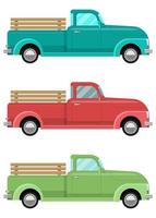 Retro pickups isolated vector