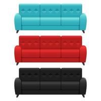 Set of realistic sofas  vector