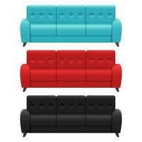 Set of realistic sofas  vector