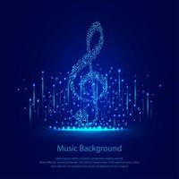 Glowing blow music note made of other notes vector