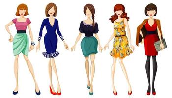 conjunto de mujeres de moda vector