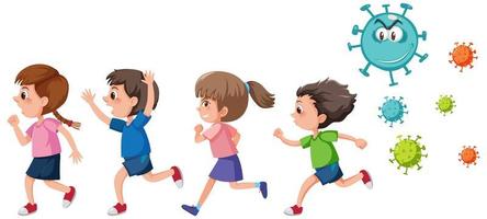 people running in fear clipart