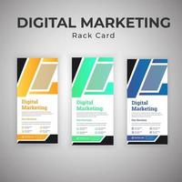 Yellow, Green and Blue Digital Marketing Rack Cards vector