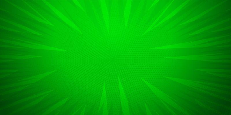Green color, Comic book pop art strip radial backdrop