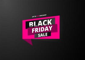 Black Friday sale pink angled design on black vector