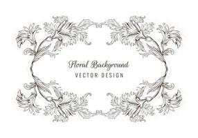 Artistic decorative sketch floral frame vector