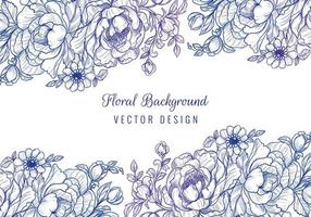 Purple blue gradient decorative floral borders vector