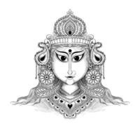 Beautiful navratri decorative sketch vector