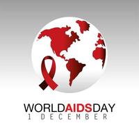 World AIDS day campaign with ribbon vector