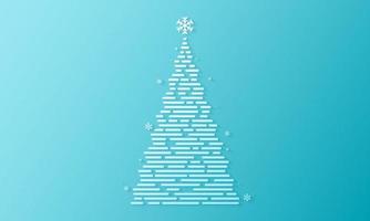 Christmas White Tree Design on Blue Gradient vector