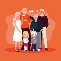 Cute family members in poster vector