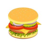 Realistic hamburger sandwich vector