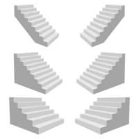 escaleras aisladas sobre fondo blanco vector