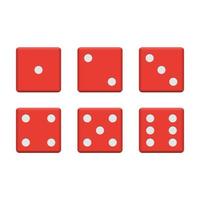 Set of casino dice isolated on white background vector