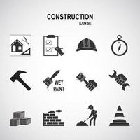 conjunto de iconos de construcción y construcción vector