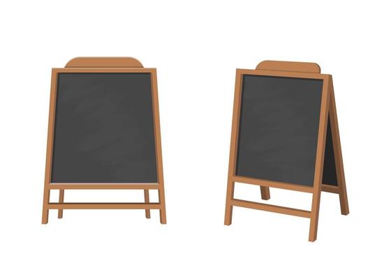 Wooden easels, one stands with blank canvas on white background 2061211  Vector Art at Vecteezy