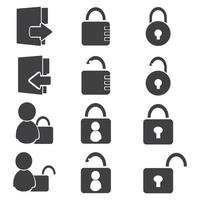 Login icon set vector