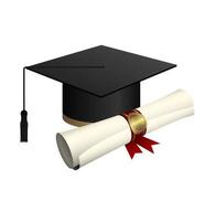 Graduation cap and diploma  vector