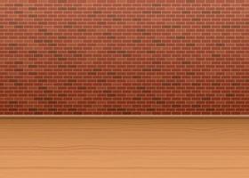 Brick wall and wooden floor  vector