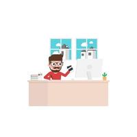 Man working from home vector