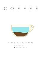 Poster lettering coffee americano with recipe white