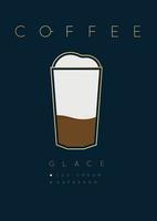 Poster lettering coffee glace with recipe vector