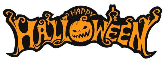 Happy Halloween Pumpkin Lettering Design vector