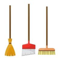 Set of three brooms 
