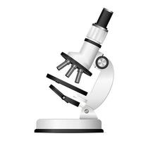 Modern microscope isolated on white background
