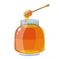 Glass pot full of honey 