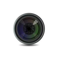 Camera lens isolated on white background vector