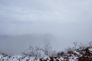 Foggy mountain landscape photo