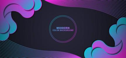 Gradient purple and blue shapes on dark color vector