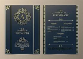 Menu layout with ornamental elements vector