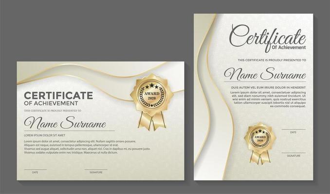 Professional light colored certificate templates