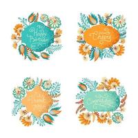 Floral Label Bundle vector