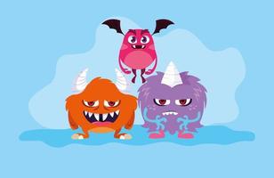 Group of monsters design vector