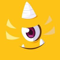 Yellow monster cartoon design icon vector