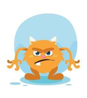 Orange monster cartoon design icon vector ilustration