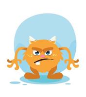 Orange monster cartoon design icon vector ilustration